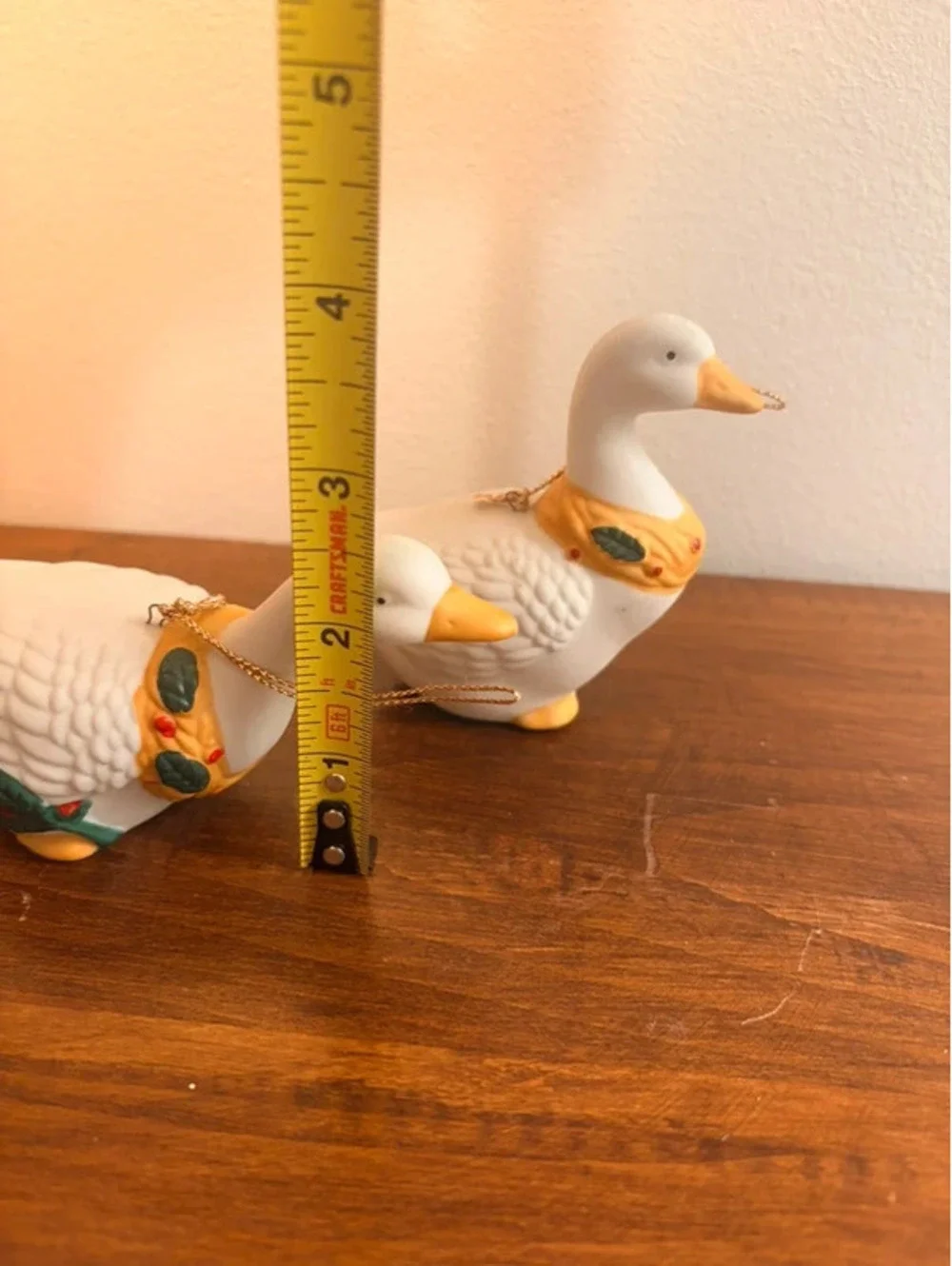 Vintage Christmas Around the World Goose Ornaments Set of 2 w/ Box Taiwan
